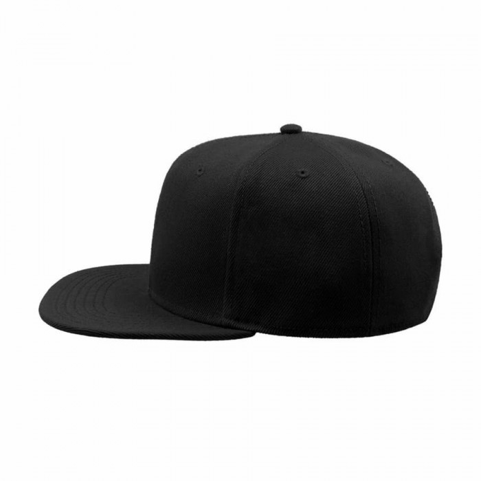 Бейсболка "SNAP BACK", 6 клиньев, пластик. застежка, черный, 100% п/э,100% х/б, 400 гр/м2