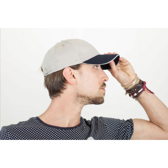 Бейсболка "LIBERTY SANDWICH",6 клиньев,сэндвич,металл.застежка, темно-синий ,100% хлопок,250г/м2