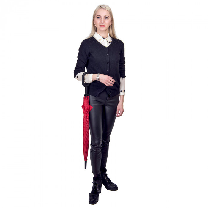 Зонт-трость HALRUM,  полуавтомат, зеленый, D=105 см, полиэстер, пластик