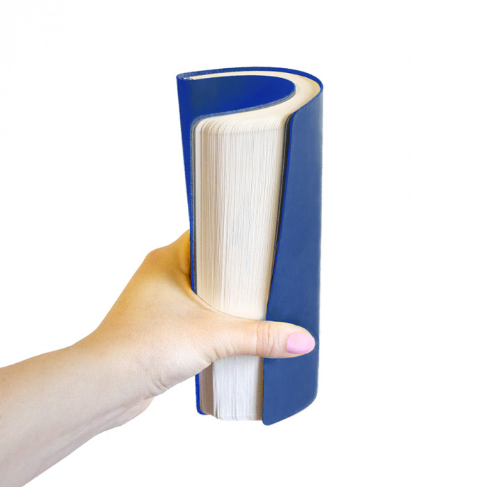 Бизнес-блокнот FUNKY, 130*210 мм, синий, серый форзац, мягкая обложка, блок-линейка