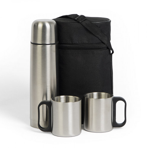Термос, 2 кружки в чехле: 26х16х10 см, термос 500 мл, кружки 220 мл, металл, нейлон