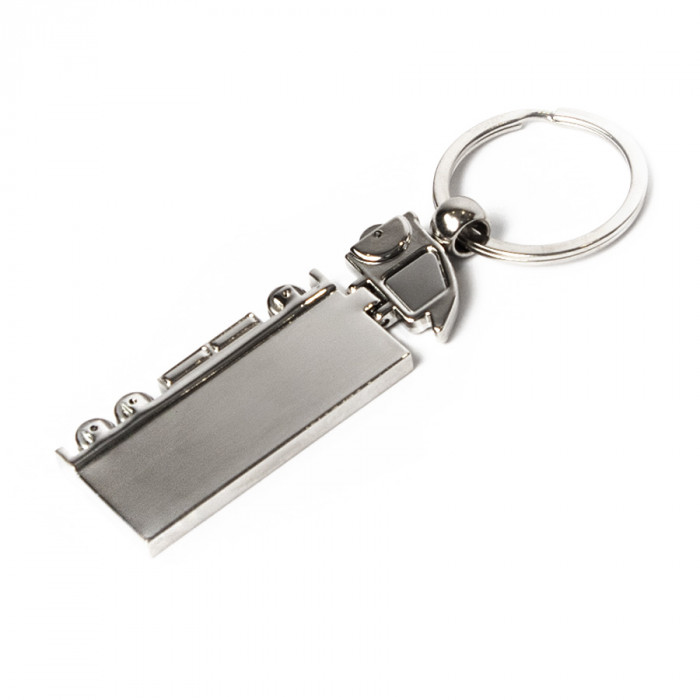 Брелок  "Грузовик", серебристый, 10,7х2,6х0,6 см, металл