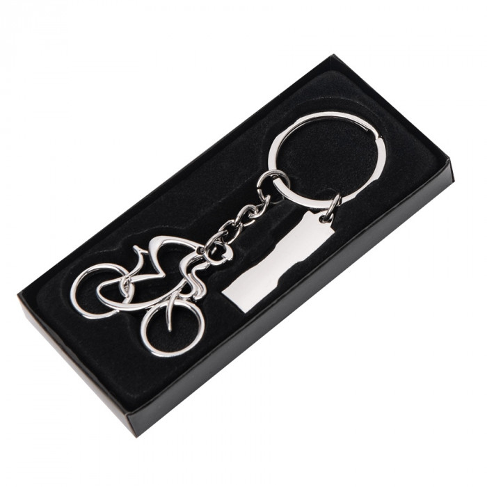 Брелок SILV CYCLIST, 4,0 x 4,0 x 0,4 см, металл