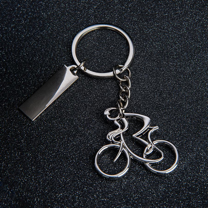 Брелок SILV CYCLIST, 4,0 x 4,0 x 0,4 см, металл