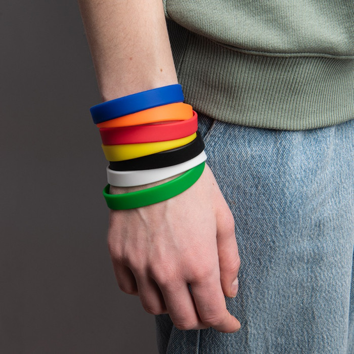 Браслет силиконовый FEST, 20 x 1,2 x 0,2 см, белый, силикон