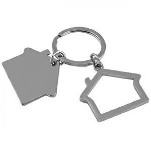 Брелок  "Домики", 3х2,5х0,2 см, металл