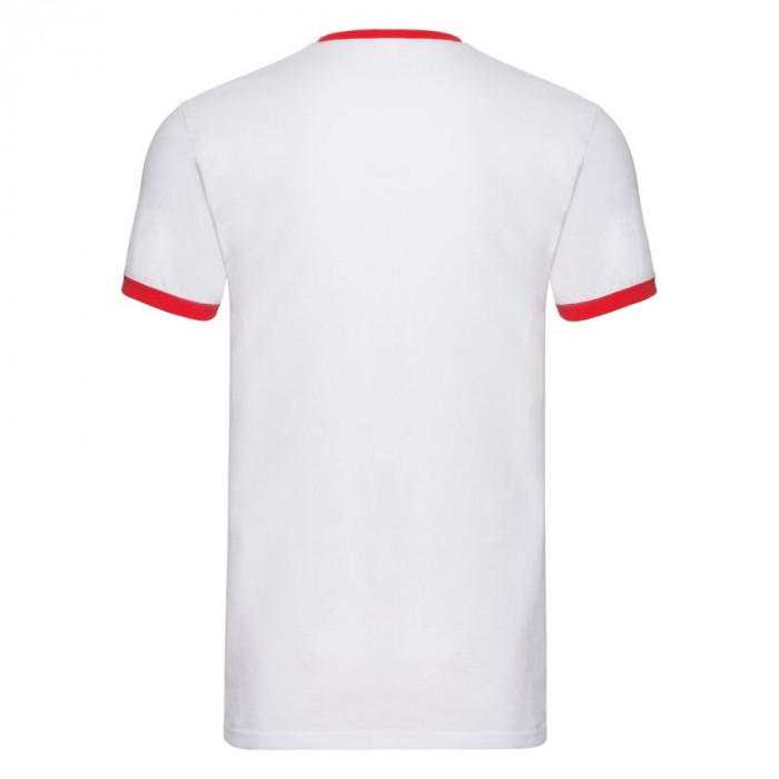 Футболка "Ringer T", белый с красным_2XL, 100% х/б, 160 г/м2