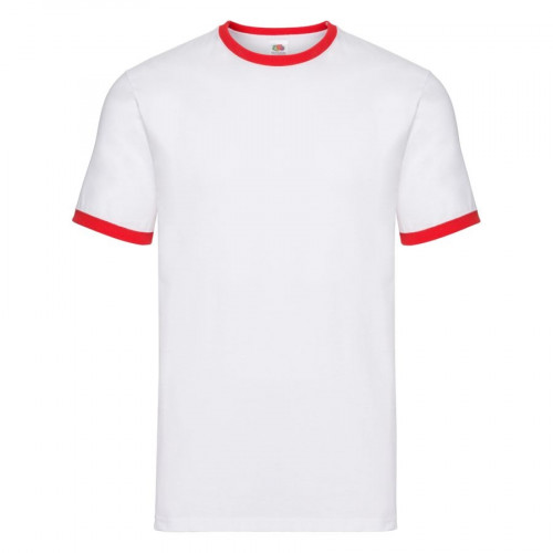 Футболка "Ringer T", белый с красным_S, 100% х/б, 160 г/м2