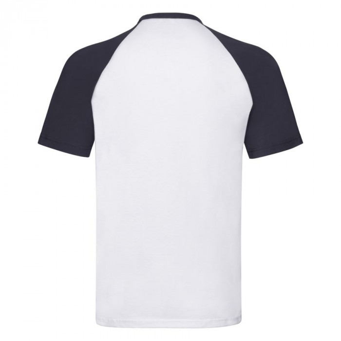 Футболка "Short Sleeve Baseball T", белый с глубоким темно-синим_2XL, 100% х/б, 160 г/м2