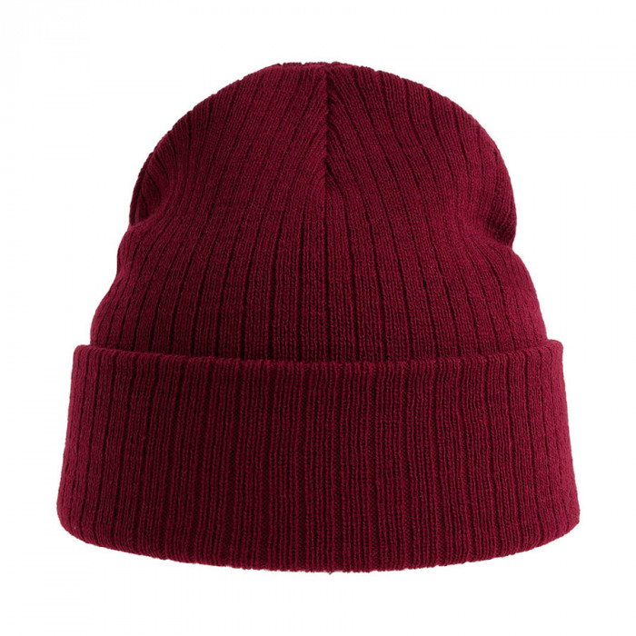 Шапка вязаная "RIO", с отворотом, бордовый, 50% переработанный полиэстер, 50% акрил