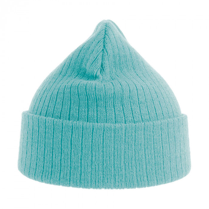 Шапка вязаная  RIO, с отворотом, голубой, 50% переработанный полиэстер, 50% акрил