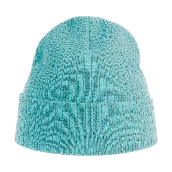 Шапка вязаная  RIO, с отворотом, голубой, 50% переработанный полиэстер, 50% акрил
