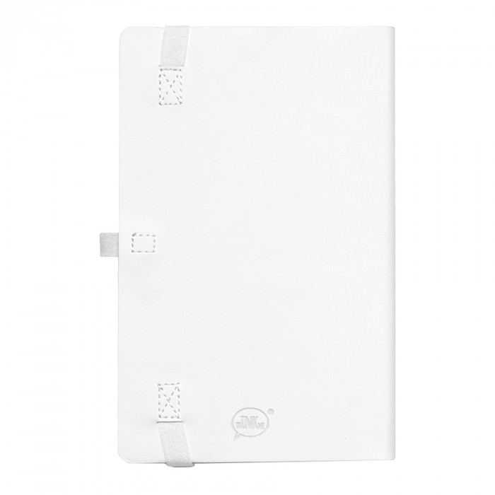 Бизнес-блокнот GRACY, 130х210 мм, белый, кремовая бумага, гибкая обложка, в линейку, на резинке