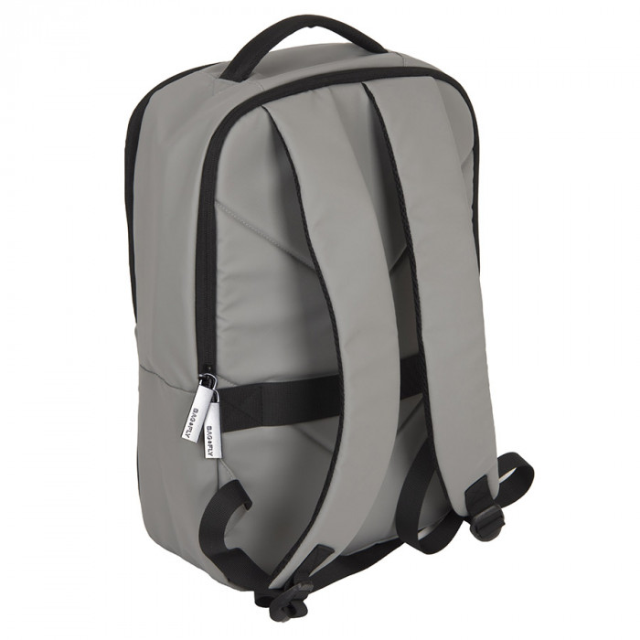 Рюкзак водостойкий 'Stian", серый/черный, 42х28х12 см, 100% полиэстер