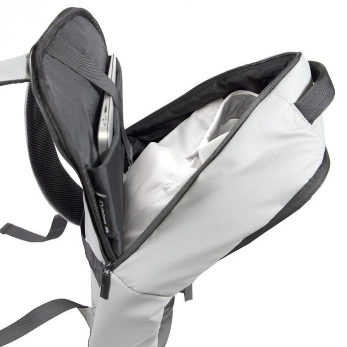 Рюкзак водостойкий 'Stian", серый/черный, 42х28х12 см, 100% полиэстер