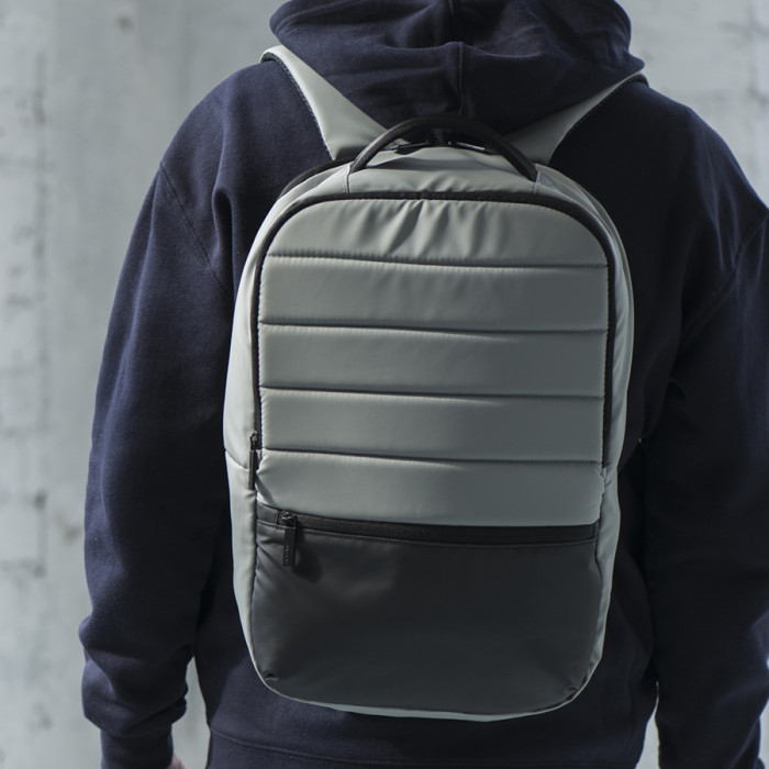 Рюкзак водостойкий 'Stian", серый/черный, 42х28х12 см, 100% полиэстер