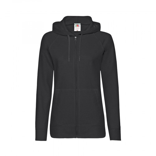 Толстовка без начеса "Ladies Lightweight Hooded Sweat", черный, XS, 80% х/б 20% полиэстер, 240 г/м2