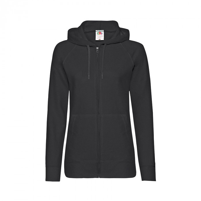 Толстовка без начеса "Ladies Lightweight Hooded Sweat", черный, 2XL, 80% х/б 20% полиэстер, 240 г/м2