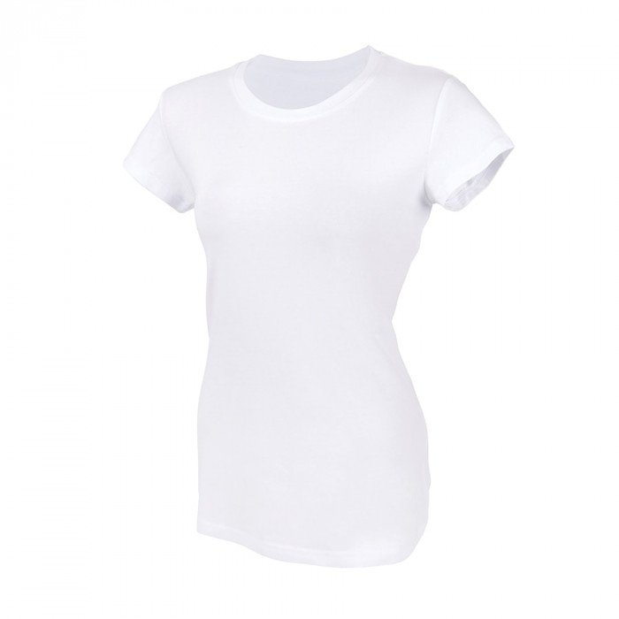 Футболка женская   "Ритейл" белый_2XL, 92% хлопок 8% лайкра, 160 г/м2