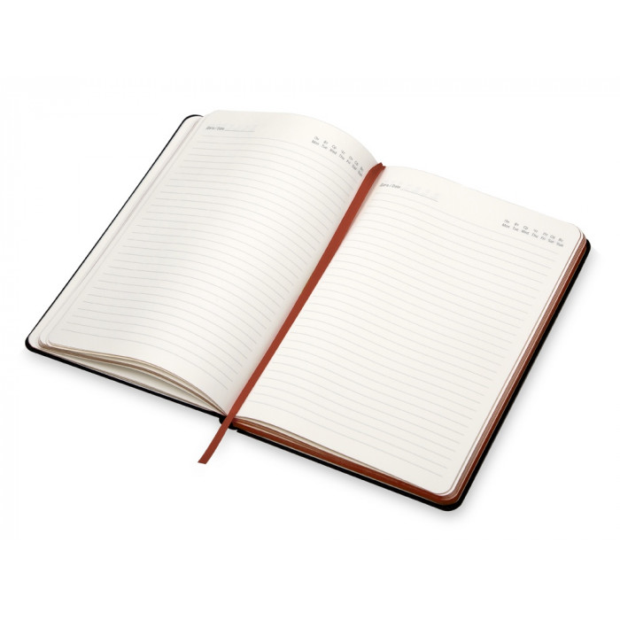 Бизнес блокнот Bossy с цветным срезом, твердая обложка, 128 листов, черный и красный