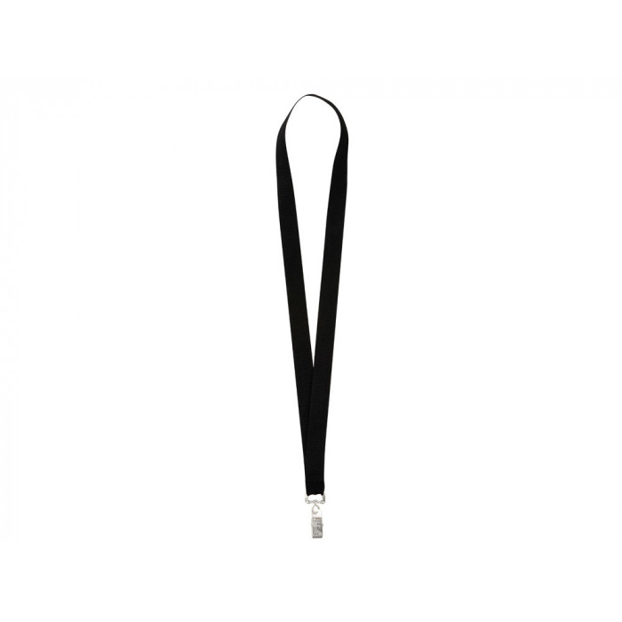 Ланъярд из RPET с клипом, черный