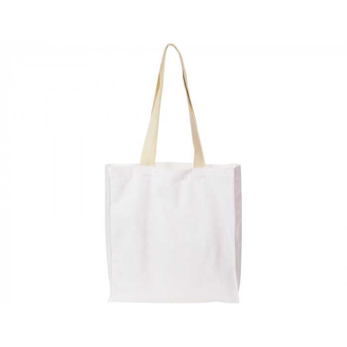 Сумка Donny из хлопка с донной складкой и парусиновыми ручками, белый