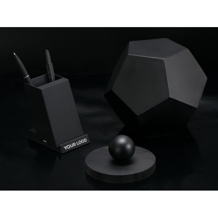 Беспроводная зарядка-подставка с подсветкой Glow box, черный