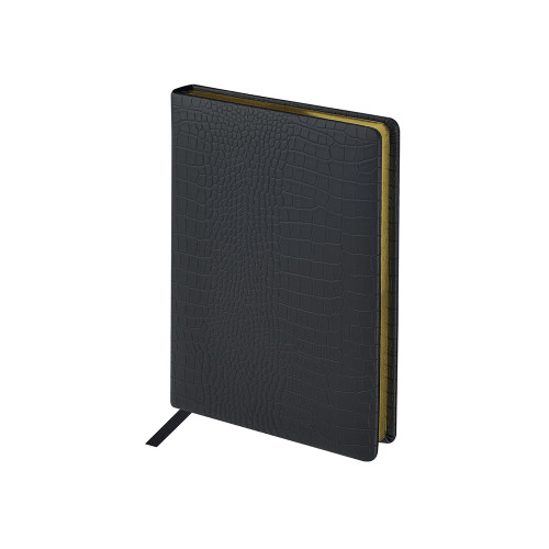 Ежедневник недатированный А5 Amazonia, черный с золотым обрезом