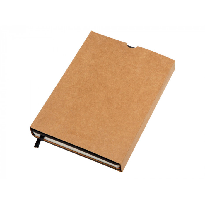 Бизнес блокнот А5 Freya с клапаном и карманом для визиток, твердая обложка, 128 листов, черный и свет