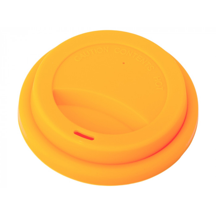 Стакан с силиконовой крышкой Cafe, оранжевый