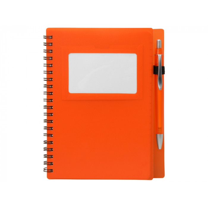 Блокнот Контакт с ручкой, оранжевый