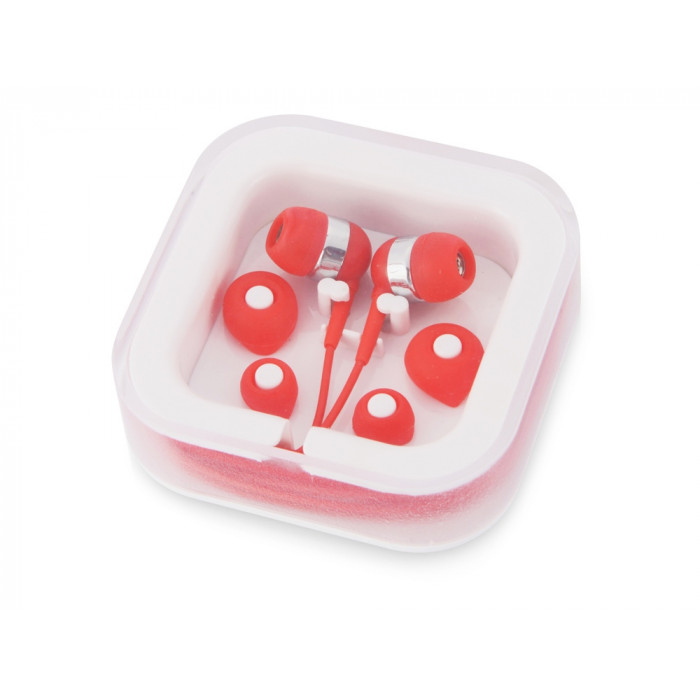 Подарочный набор Non-stop music с наушниками и зарядным устройством, красный