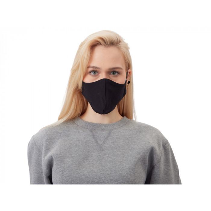 Маска для лица многоразовая с фиксаторами, черная
