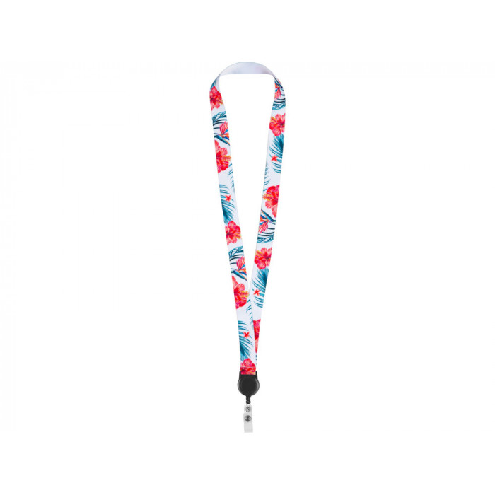 Ланъярд 2 см с ретрактором, черный