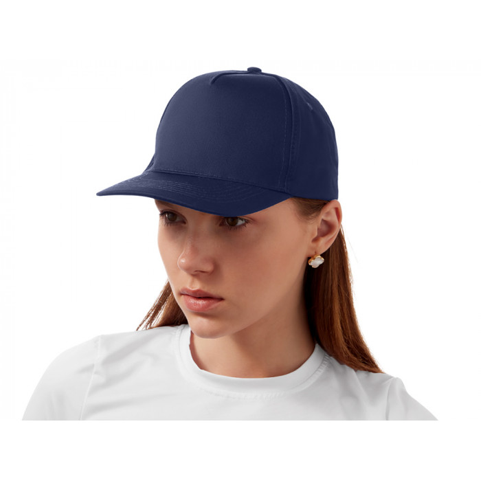 Бейсболка Mix 5-ти панельная 180 гр, темно-синий