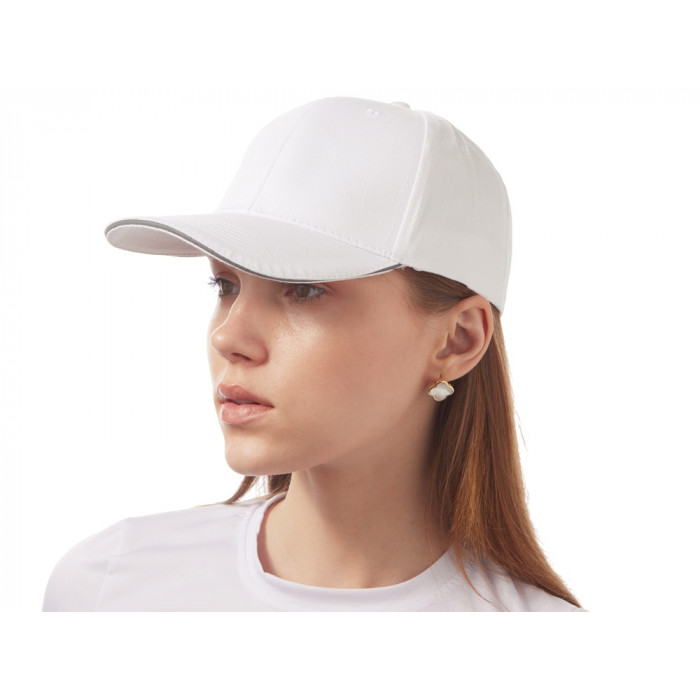 Кепка со светоотражающим кантом, белый