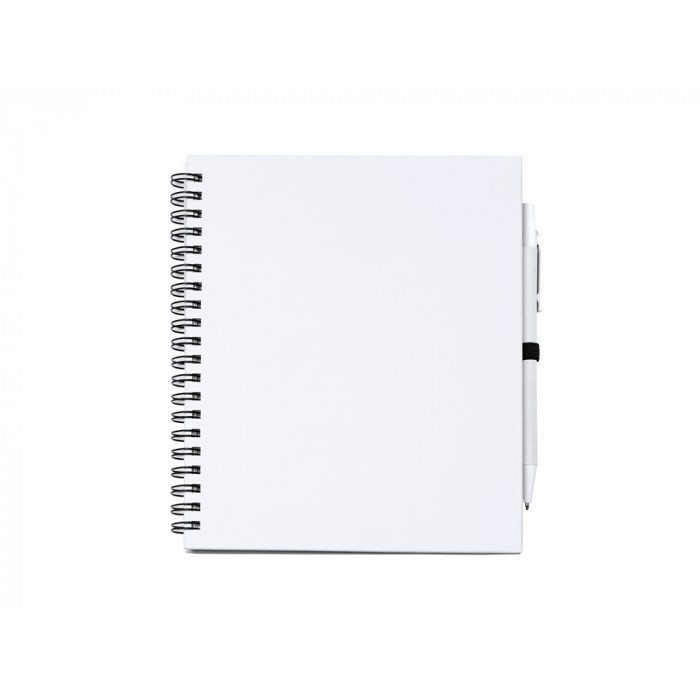 Блокнот LEYNAX с ручкой из переработанного картона, белый