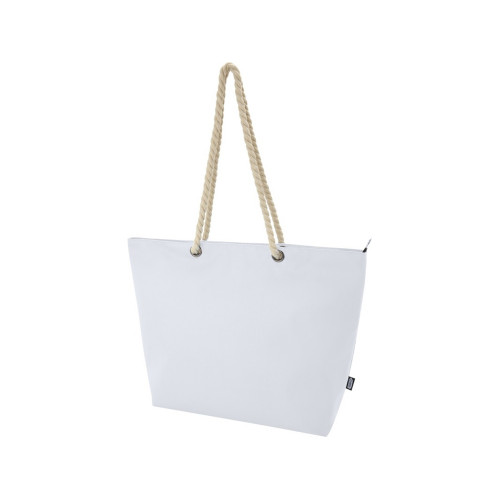 Panama пляжная эко-сумка-холодильник из переработанного материала, с ручками-шнурками 23L, белый