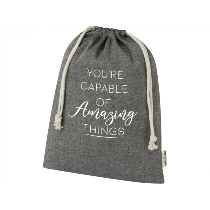 Большая подарочная сумка Pheebs объемом 4 л из хлопка плотностью 150 г/м2, черный