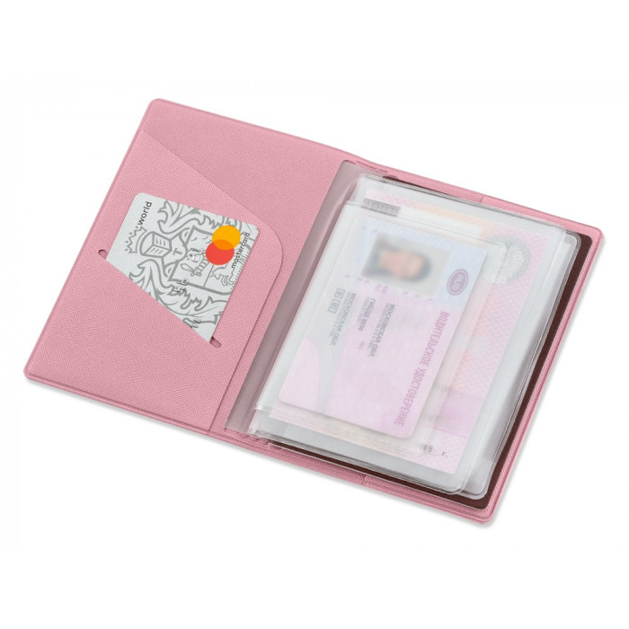 Классическая обложка для автодокументов Favor, розовая