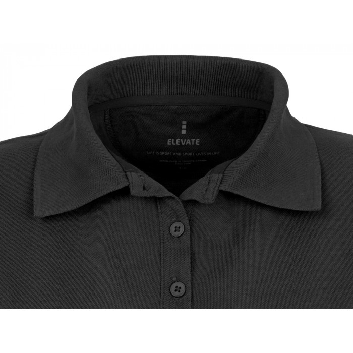 Calgary женская футболка-поло с коротким рукавом, черный