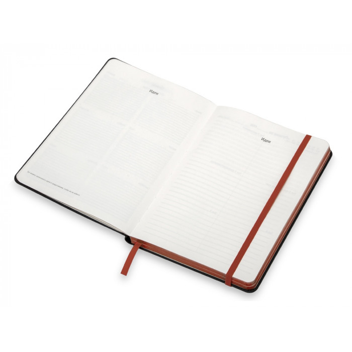 Бизнес блокнот Bossy с цветным срезом, твердая обложка, 128 листов, черный и красный