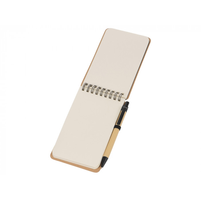 Набор канцелярский с блокнотом и ручкой Masai, 70 л. нелинованных, черный