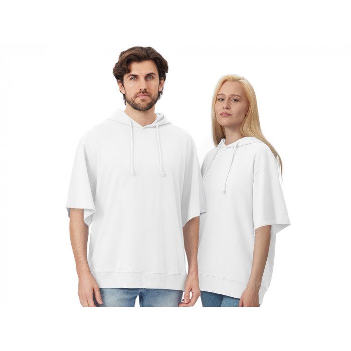 Худи оверсайз с коротким рукавом Warsaw унисекс, белый