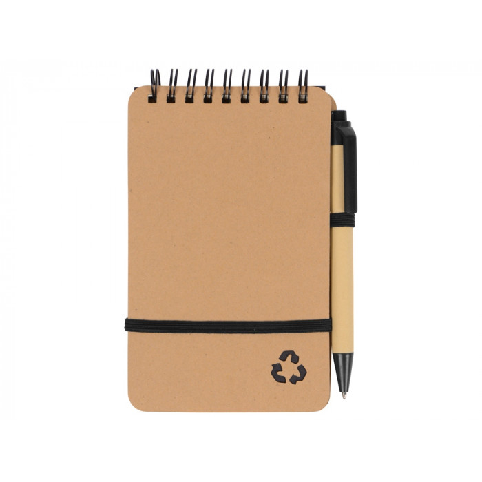 Набор канцелярский с блокнотом и ручкой Masai, 70 л. нелинованных, черный