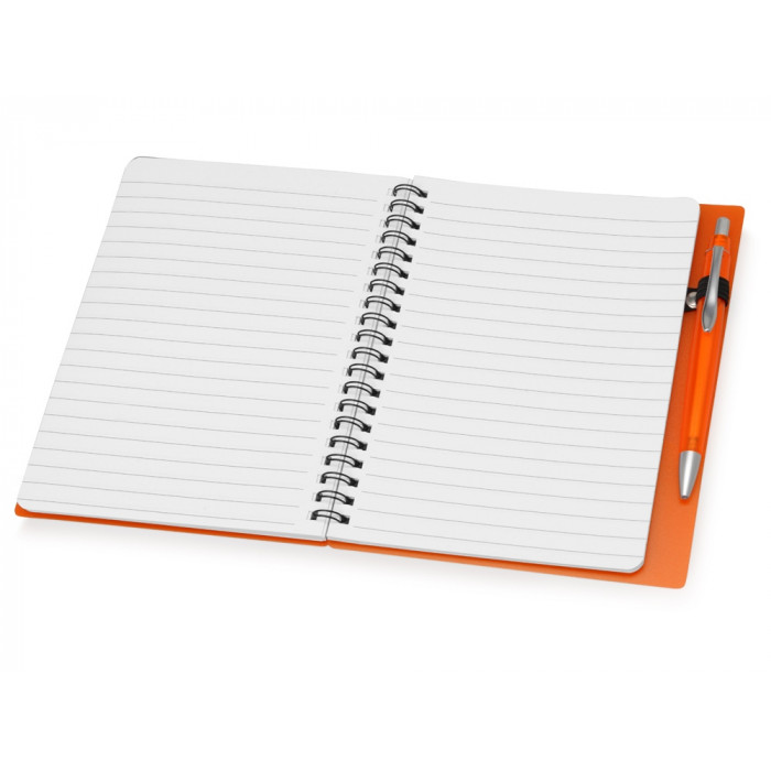 Блокнот Контакт с ручкой, оранжевый