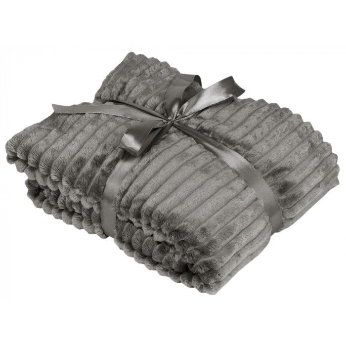 Плед Wave флисовый, серый