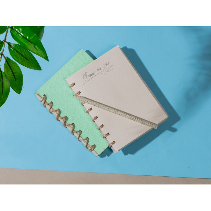 Живой блокнот с семенами цветов, А6, зеленое яблоко