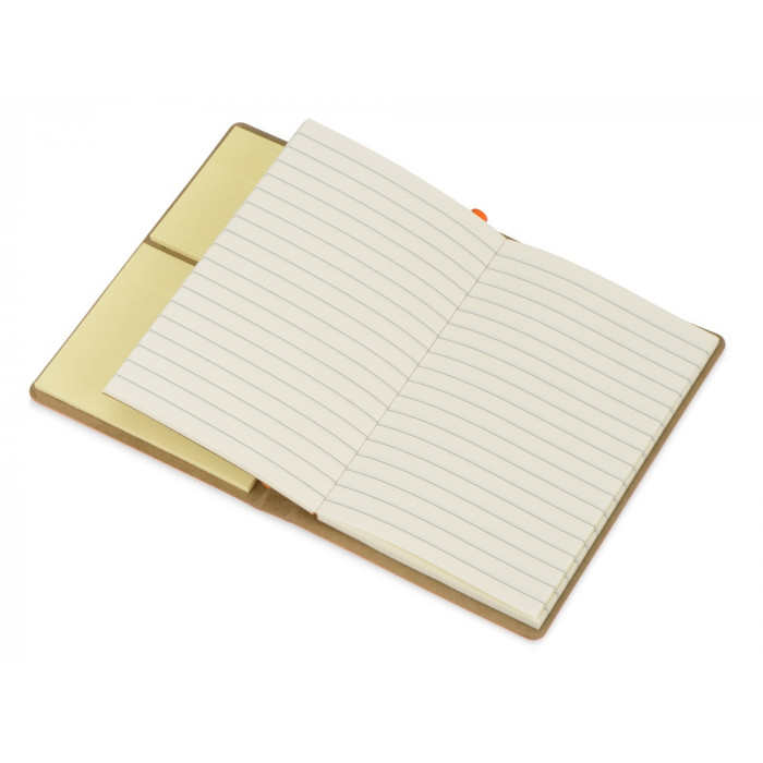 Блокнот А6 Write and stick с ручкой и набором стикеров, оранжевый