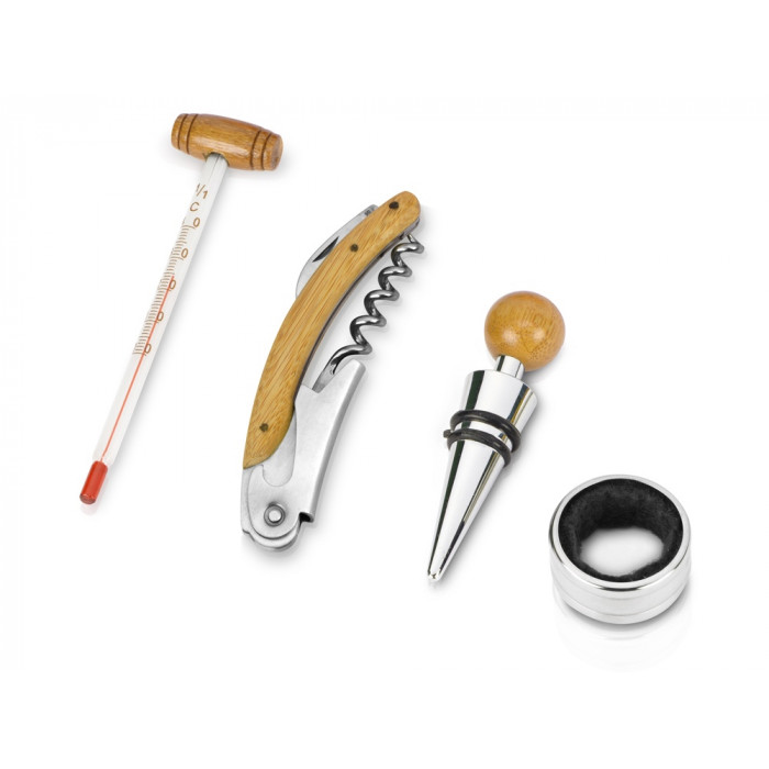 Набор аксессуаров для вина Бомонт, коричневый замочек